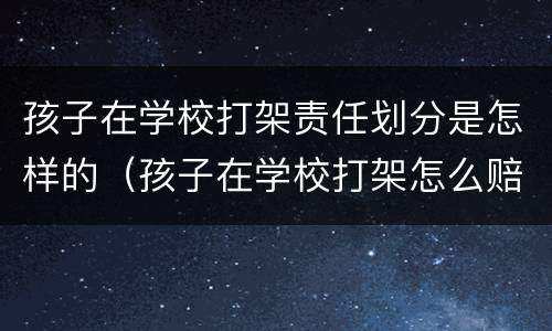 孩子在学校打架责任划分是怎样的（孩子在学校打架怎么赔偿）