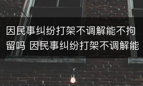 因民事纠纷打架不调解能不拘留吗 因民事纠纷打架不调解能不拘留吗