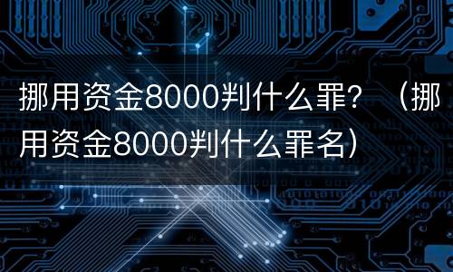 挪用资金8000判什么罪？（挪用资金8000判什么罪名）