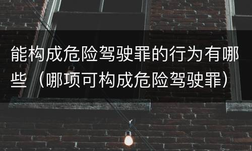能构成危险驾驶罪的行为有哪些（哪项可构成危险驾驶罪）