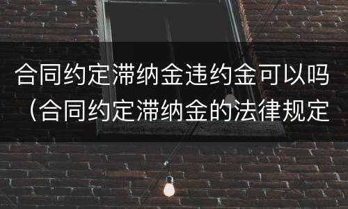 合同约定滞纳金违约金可以吗（合同约定滞纳金的法律规定）