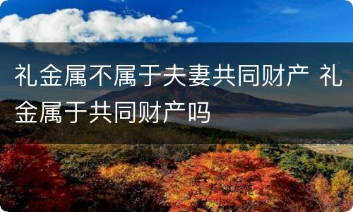 礼金属不属于夫妻共同财产 礼金属于共同财产吗
