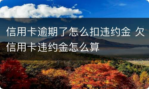信用卡逾期了怎么扣违约金 欠信用卡违约金怎么算
