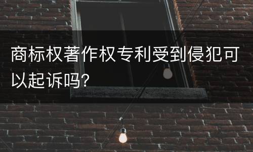 商标权著作权专利受到侵犯可以起诉吗？