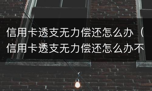 信用卡透支无力偿还怎么办（信用卡透支无力偿还怎么办不能坐地铁么）