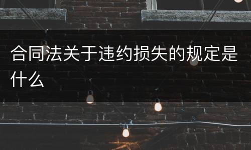 合同法关于违约损失的规定是什么