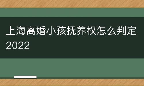 上海离婚小孩抚养权怎么判定2022