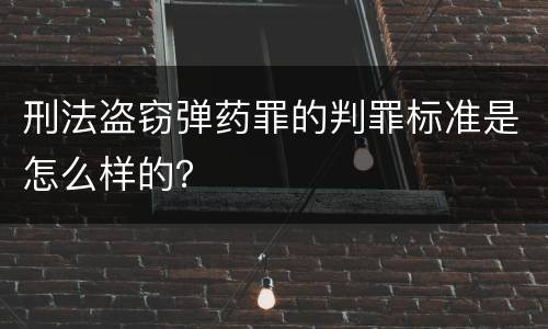 刑法盗窃弹药罪的判罪标准是怎么样的？