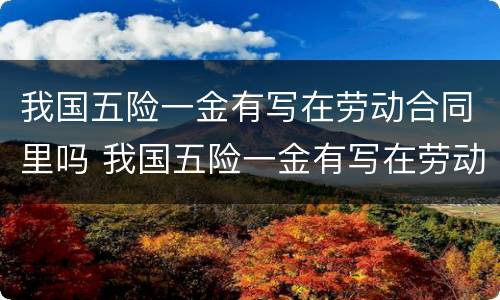 我国五险一金有写在劳动合同里吗 我国五险一金有写在劳动合同里吗怎么填