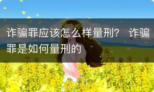诈骗罪应该怎么样量刑？ 诈骗罪是如何量刑的