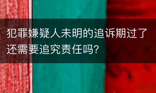 犯罪嫌疑人未明的追诉期过了还需要追究责任吗？