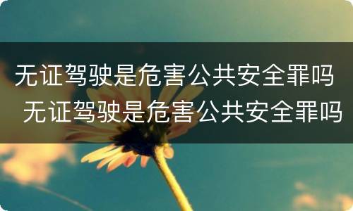 无证驾驶是危害公共安全罪吗 无证驾驶是危害公共安全罪吗判几年