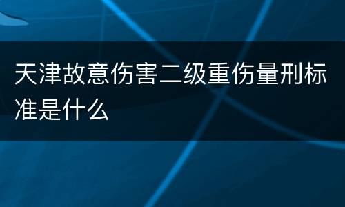天津故意伤害二级重伤量刑标准是什么