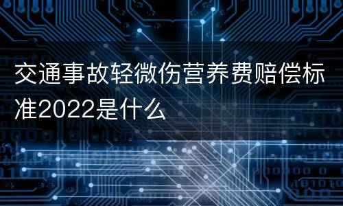 交通事故轻微伤营养费赔偿标准2022是什么