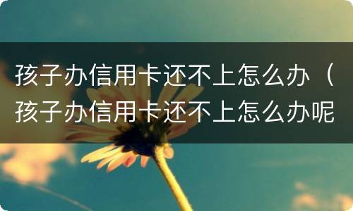 孩子办信用卡还不上怎么办（孩子办信用卡还不上怎么办呢）