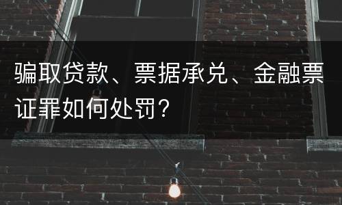 骗取贷款、票据承兑、金融票证罪如何处罚?