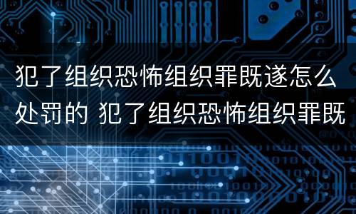 犯了组织恐怖组织罪既遂怎么处罚的 犯了组织恐怖组织罪既遂怎么处罚的