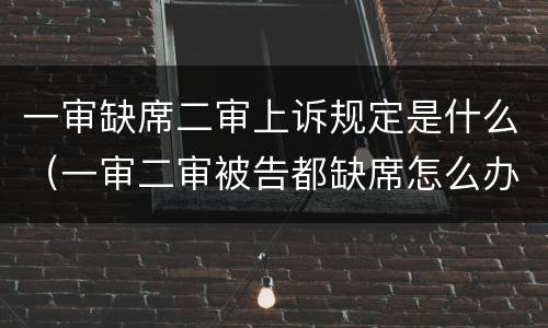 一审缺席二审上诉规定是什么（一审二审被告都缺席怎么办）