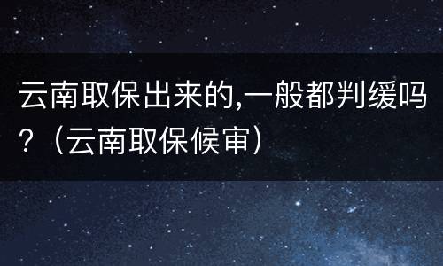 云南取保出来的,一般都判缓吗?（云南取保候审）