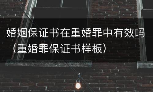 婚姻保证书在重婚罪中有效吗（重婚罪保证书样板）