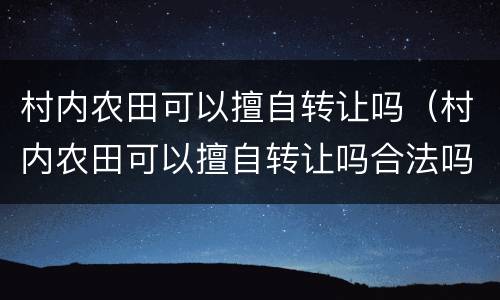 村内农田可以擅自转让吗（村内农田可以擅自转让吗合法吗）