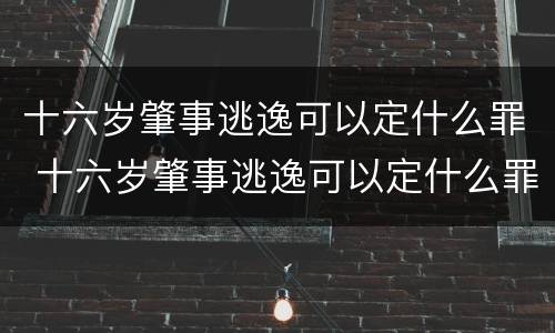 十六岁肇事逃逸可以定什么罪 十六岁肇事逃逸可以定什么罪行