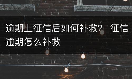 逾期上征信后如何补救？ 征信逾期怎么补救