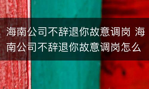 海南公司不辞退你故意调岗 海南公司不辞退你故意调岗怎么办