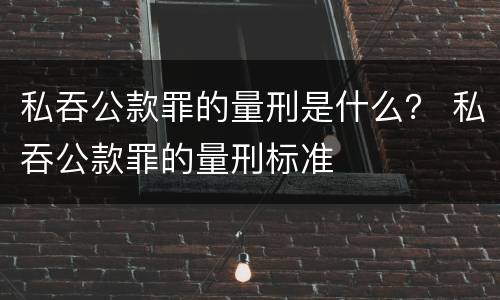 私吞公款罪的量刑是什么？ 私吞公款罪的量刑标准