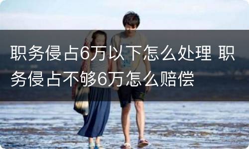 职务侵占6万以下怎么处理 职务侵占不够6万怎么赔偿
