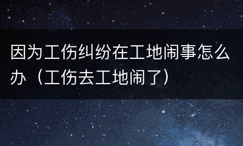 因为工伤纠纷在工地闹事怎么办（工伤去工地闹了）
