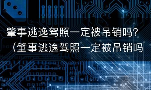 肇事逃逸驾照一定被吊销吗？（肇事逃逸驾照一定被吊销吗）