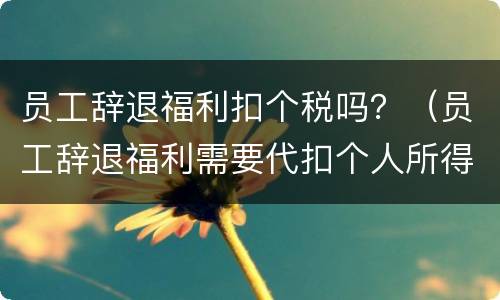 员工辞退福利扣个税吗？（员工辞退福利需要代扣个人所得税吗）