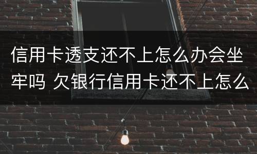信用卡透支还不上怎么办会坐牢吗 欠银行信用卡还不上怎么办,能坐牢吗