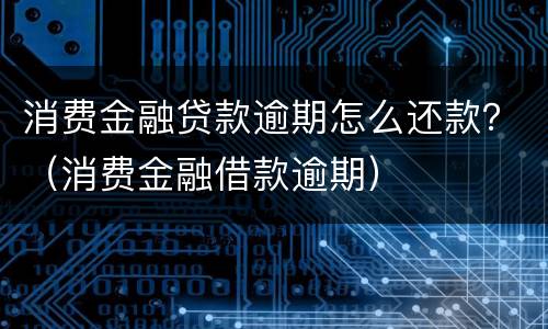 消费金融贷款逾期怎么还款？（消费金融借款逾期）