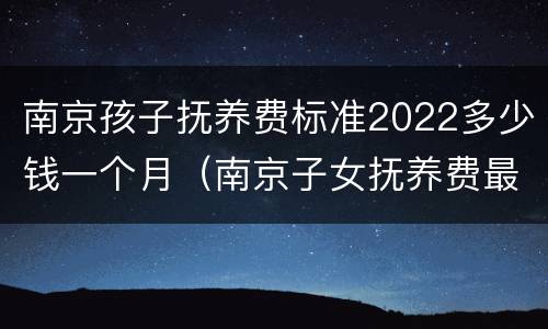 南京孩子抚养费标准2022多少钱一个月（南京子女抚养费最低标准）