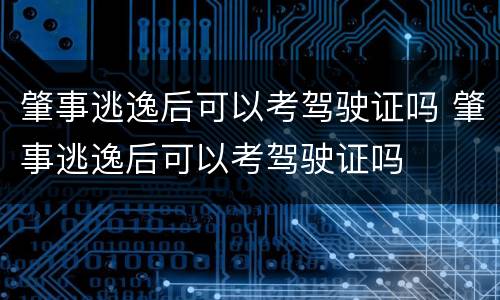 肇事逃逸后可以考驾驶证吗 肇事逃逸后可以考驾驶证吗