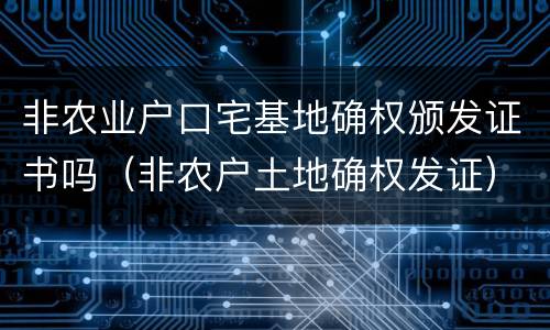 非农业户口宅基地确权颁发证书吗（非农户土地确权发证）