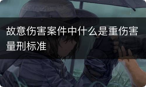 故意伤害案件中什么是重伤害量刑标准