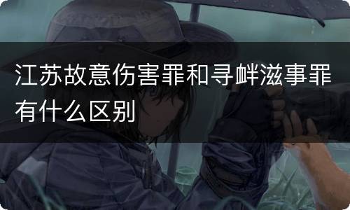 江苏故意伤害罪和寻衅滋事罪有什么区别