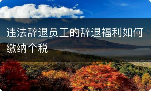 违法辞退员工的辞退福利如何缴纳个税