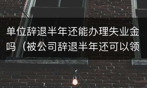 单位辞退半年还能办理失业金吗（被公司辞退半年还可以领失业金吗）