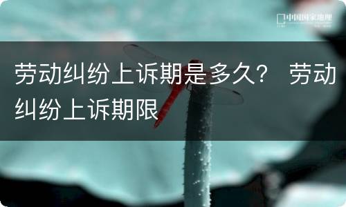 劳动纠纷上诉期是多久？ 劳动纠纷上诉期限