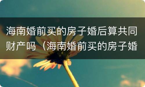 海南婚前买的房子婚后算共同财产吗（海南婚前买的房子婚后算共同财产吗怎么算）
