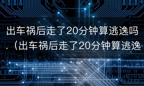 出车祸后走了20分钟算逃逸吗.（出车祸后走了20分钟算逃逸吗）