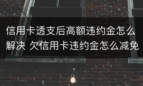 信用卡透支后高额违约金怎么解决 欠信用卡违约金怎么减免
