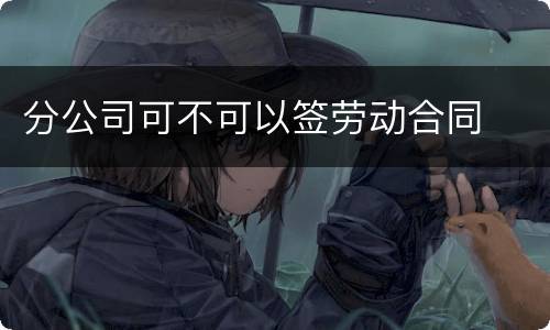 分公司可不可以签劳动合同