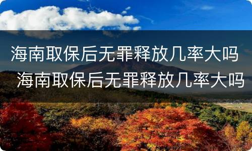 海南取保后无罪释放几率大吗 海南取保后无罪释放几率大吗