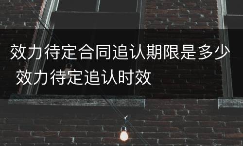 效力待定合同追认期限是多少 效力待定追认时效