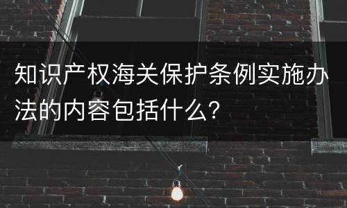 知识产权海关保护条例实施办法的内容包括什么？
